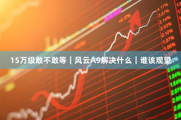 15万级敢不敢等｜风云A9解决什么｜谁该观望